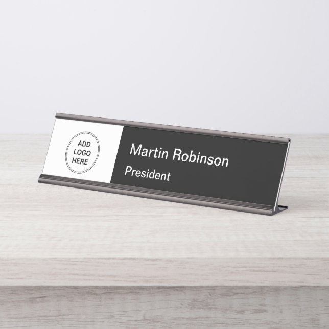 Porte-nom Pour Bureau Propriétaire du logo de l'entreprise (Devant)