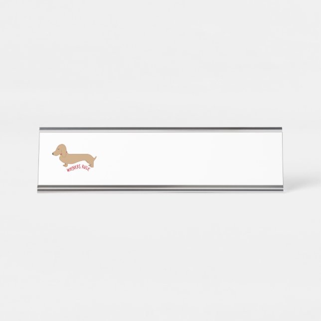 Porte-nom Pour Bureau Règle des Wieners (Devant)