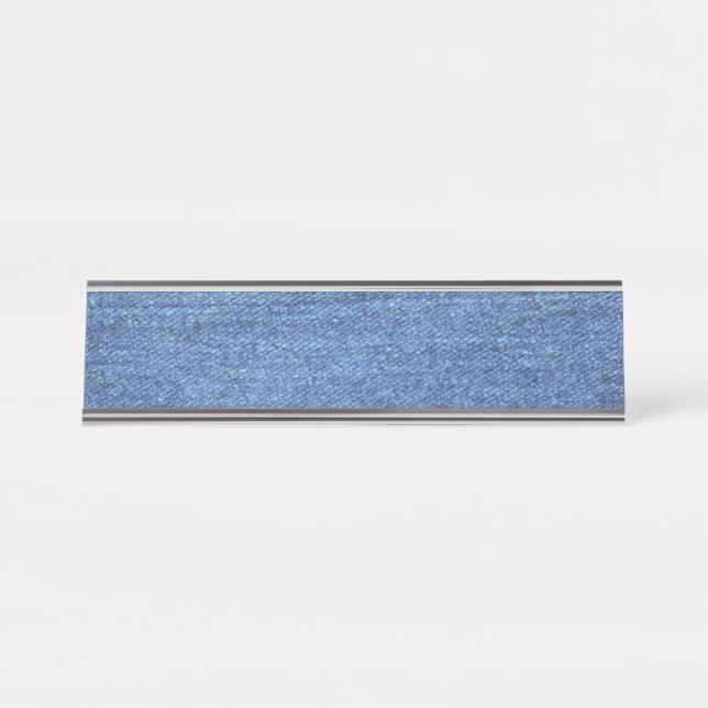 Porte-nom Pour Bureau Revêtement bleu blanc Denim - Regarder l'image (Devant)
