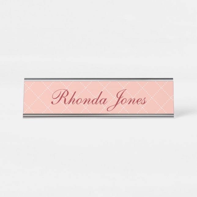 Porte-nom Pour Bureau Rose Joli (Devant)