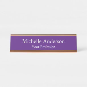 Porte-nom Pour Bureau Royal Purple Professional Manager Modern Plain