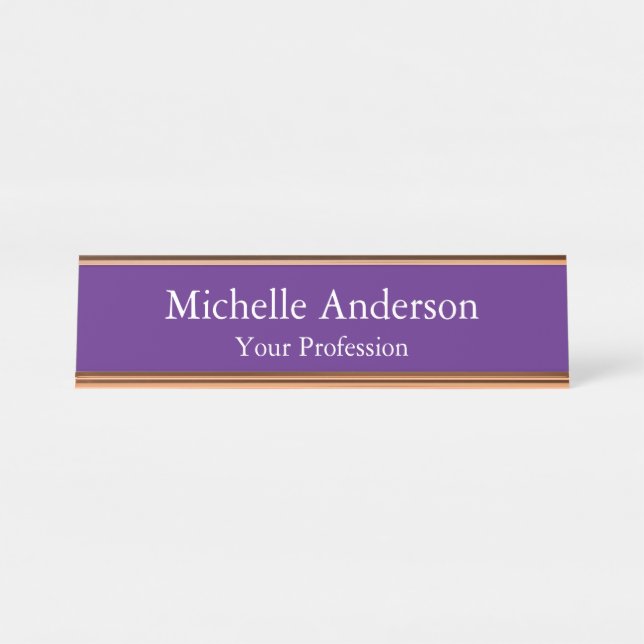 Porte-nom Pour Bureau Royal Purple Professional Manager Modern Plain (Devant)