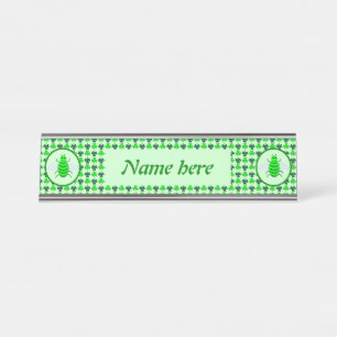 Porte-nom Pour Bureau Saint Patricks Day Bee et Shamrock Custom