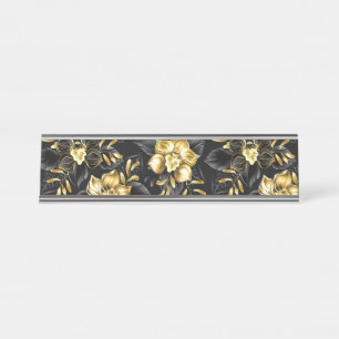 Porte-nom Pour Bureau Sans couture avec orchidées de bijoux