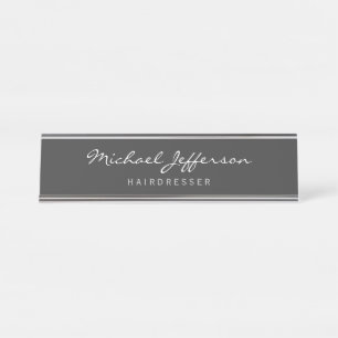 Porte-nom Pour Bureau Script de coiffeur professionnel