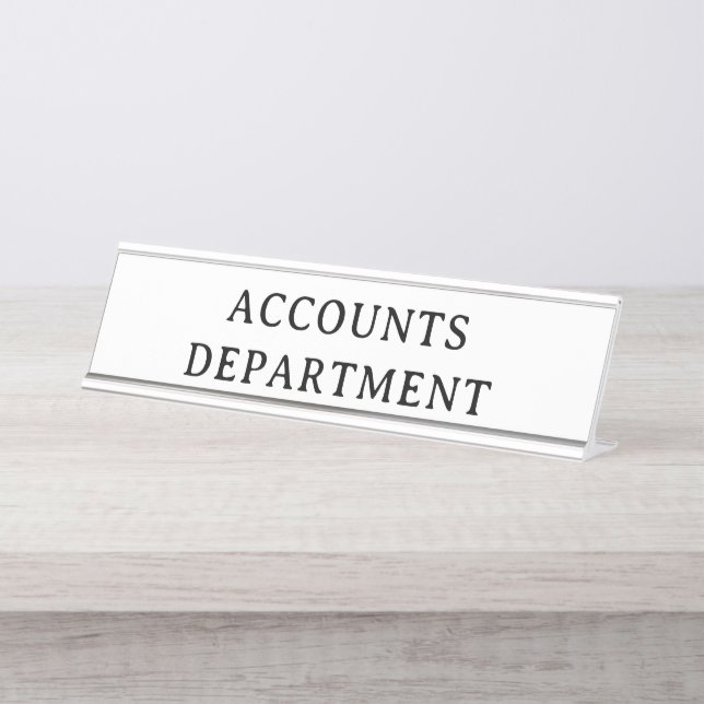 Porte-nom Pour Bureau SERVICE COMPTABILITÉ | Moderne Professionnel (Devant)