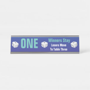 Porte-nom Pour Bureau Signe de nombre du tableau un de matrices de Bunco