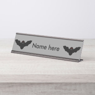 Porte-nom Pour Bureau SIGNE déplaisant Halloween Vampire chauve-souris b