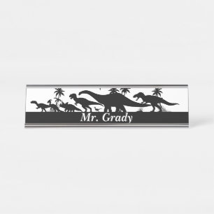 Porte-nom Pour Bureau Silhouettes de dinosaure