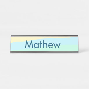 Porte-nom Pour Bureau simple lettre initiale monogramme ajouter votre no