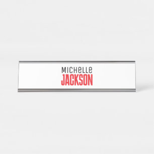 Porte-nom Pour Bureau Simple minimaliste Moderne Votre Nom Message