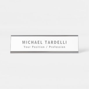 Porte-nom Pour Bureau Simple minimaliste simple élégant blanc moderne