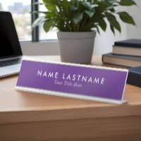 Simple Moderne Sleek Purple Nom Personnalisé Titre