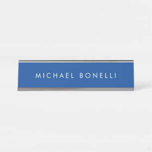 Porte-nom Pour Bureau Simple simple minimaliste élégant moderne bleu pro