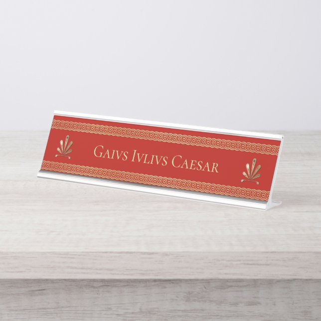 Porte-nom Pour Bureau Style d'empire romain (Devant)