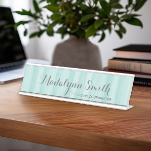 Porte-nom Pour Bureau Suite de papeterie Turquoise et gris Pastel pour f