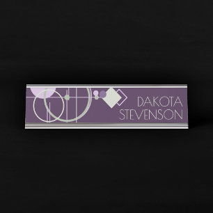 Porte-nom Pour Bureau Tattoos   Marque Bohémienne violet verte