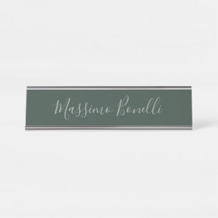 Porte-nom Pour Bureau Tendance Celtique Vert Grisâtre Moderne Ajouter Vo