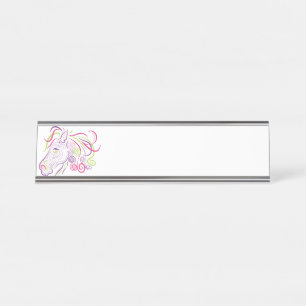 Porte-nom Pour Bureau Tête de cheval
