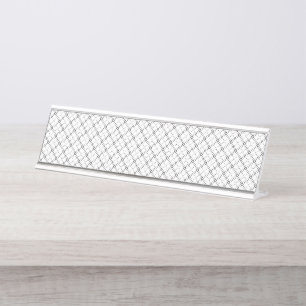 Porte-nom Pour Bureau Texture Géométrique Monochrome Motif Diamant Sans