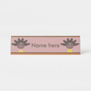 Porte-nom Pour Bureau Thanksgiving Pluced Turkey