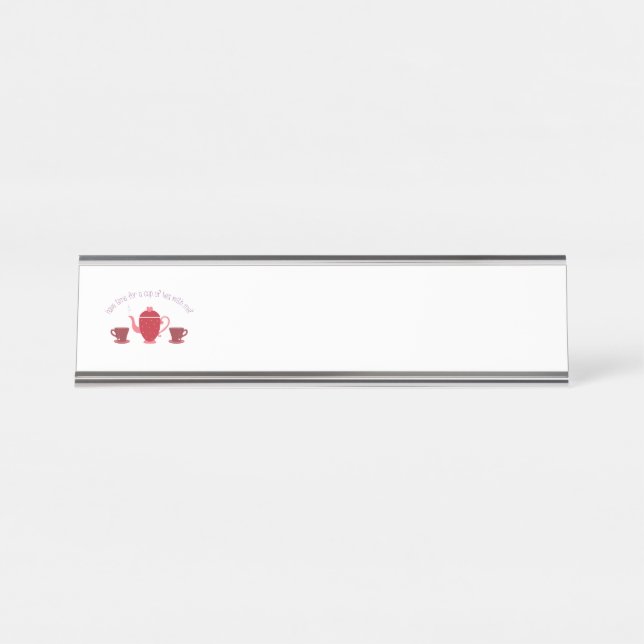 Porte-nom Pour Bureau Thé avec moi (Devant)