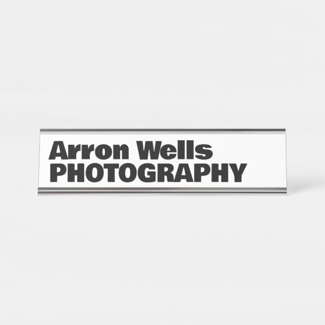 Porte-nom Pour Bureau Typographie moderne en gras (Devant)