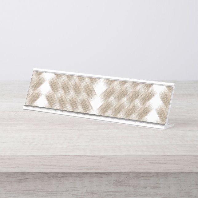 Porte-nom Pour Bureau Un triangle blanc équilatéral centré sur une plain (Devant)