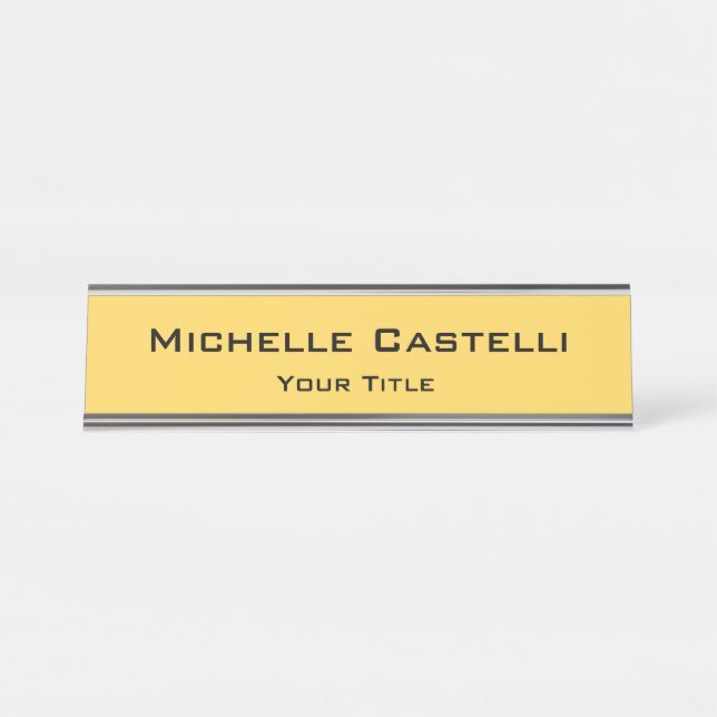 Porte-nom Pour Bureau Unique professionnel classique simple (Devant)