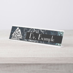 Porte-nom Pour Bureau Valknut~ (Wavy)