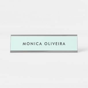 Porte-nom Pour Bureau Vert en pastel professionnel simple