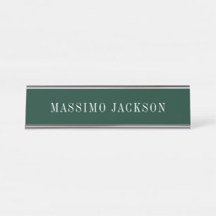 Porte-nom Pour Bureau Vert foncé minimaliste uni moderne