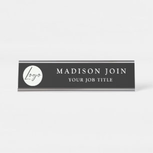 Porte-nom Pour Bureau Votre logo Marque Entreprise Bureau Nom Plat