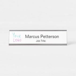 Porte-nom Pour Bureau votre logo nom moderne titre de poste minimal affa