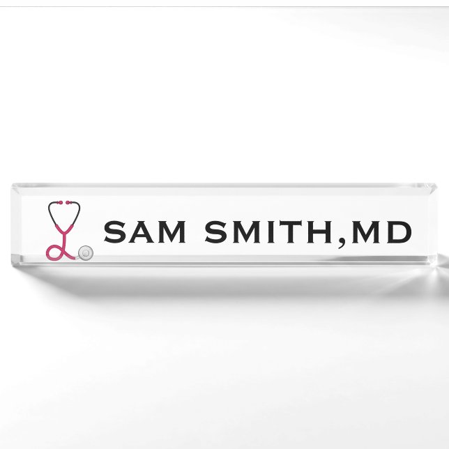 Porte-nom Pour les médecins et infirmières Stéthoscope Médic (Devant)