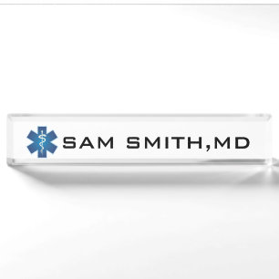 Porte-nom Pour les médecins et les infirmières. Caduceus M