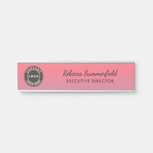 Porte-nom Pour Porte Ajouter un logo Pink Ombre Directeur de bureau exé
