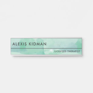Porte-nom Pour Porte Aquarelle calme de Seafoam