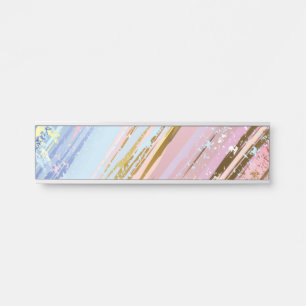 Porte-nom Pour Porte Arrière - plan rose texturé