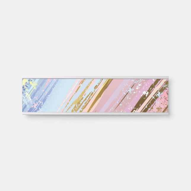 Porte-nom Pour Porte Arrière - plan rose texturé (Devant)