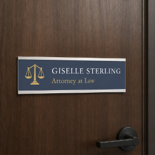 Porte-nom Pour Porte Avocat à la loi bleu marine or