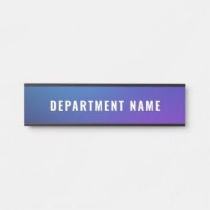 Porte-nom Pour Porte Bleu Dégradé Simple Nom du département Panneau de