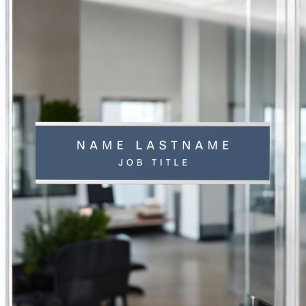 Porte-nom Pour Porte Bleu Nuit Blanc Élégant Moderne Classe Professionn