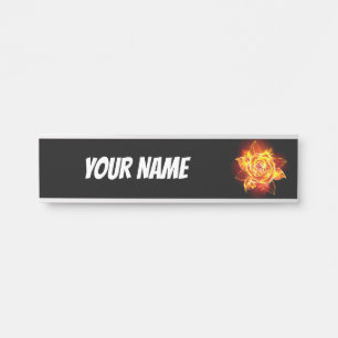 Porte-nom Pour Porte Blooming Fire Rose