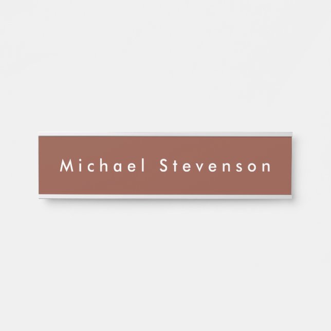 Porte-nom Pour Porte Brown tendance moderne professionnel (Devant)