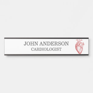 Porte-nom Pour Porte Cardiologue en cardiologie du Coeur anatomique rou