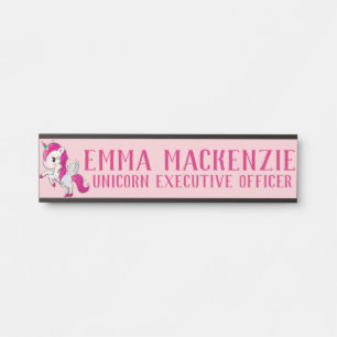 Porte-nom Pour Porte Carte rose Unicorne pendante porte Nom du panneau