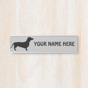 Porte-nom Pour Porte Cheveux courts Dachshund - Silhouette 1