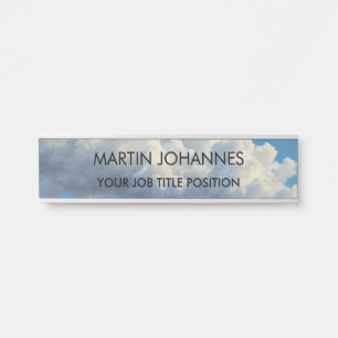 Porte-nom Pour Porte Chic Elegant Plain élégant Ciel Bleu et Nuages