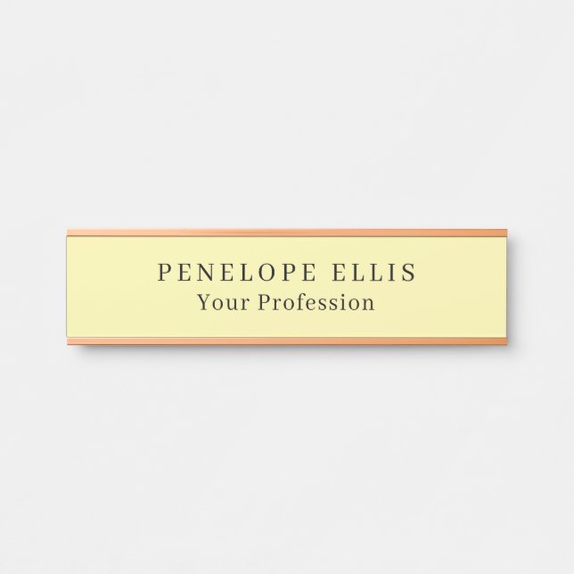Porte-nom Pour Porte Couleur crème Unique Original Classic Professional (Devant)